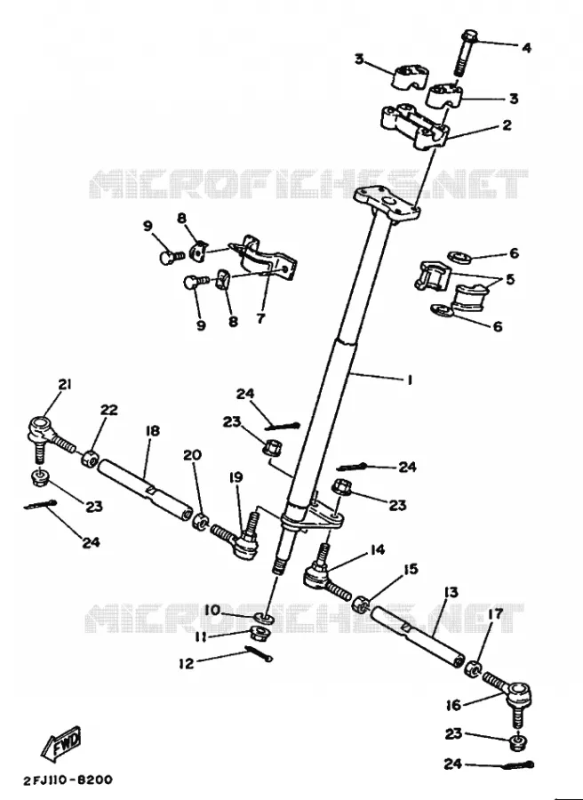 STEERING Yamaha QUAD 80 1988 RAPTOR  YFM80T