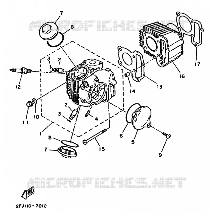 CYLINDER Yamaha QUAD 80 1988 RAPTOR  YFM80T