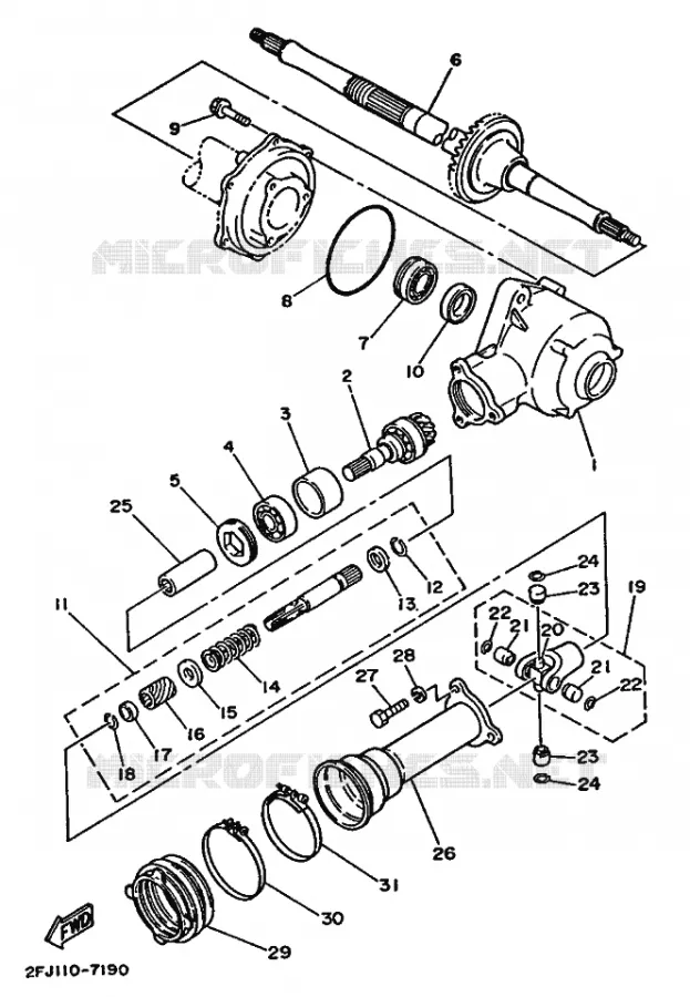 FINAL DRIVE SHAFT / GEAR COUPLING Yamaha QUAD 80 1988 RAPTOR  YFM80T
