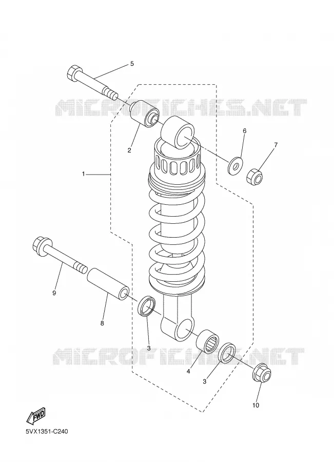 REAR SHOCK ABSORBER Yamaha MOTO 600 2007 FZ6 S2  FZ6-NHG