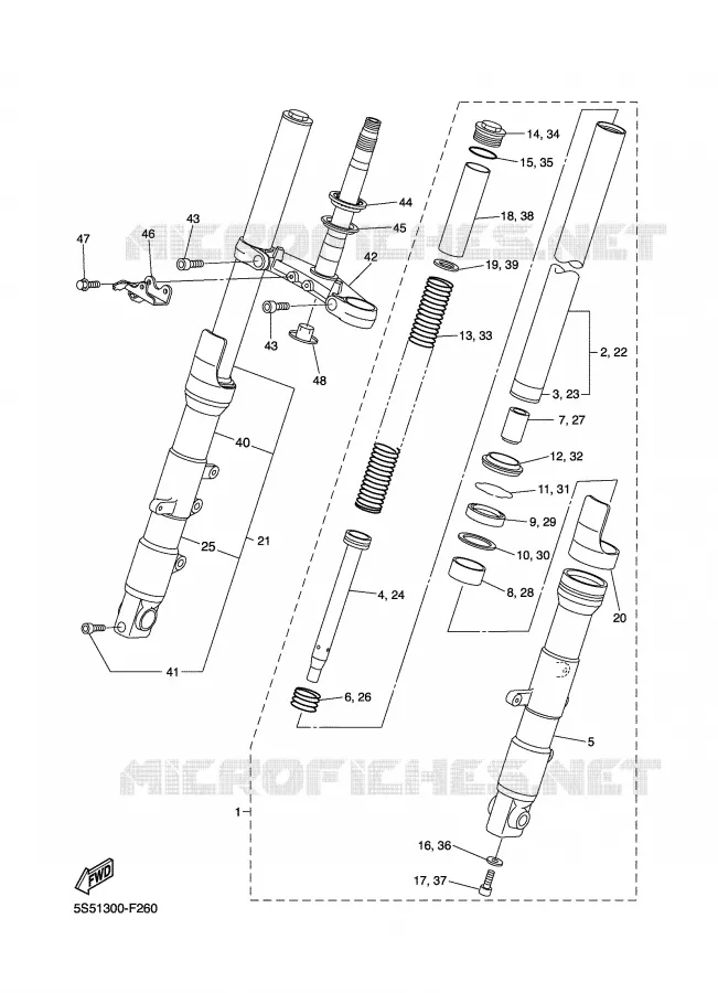 FRONT FORK Yamaha MOTO 600 2007 FZ6 S2  FZ6-NHG