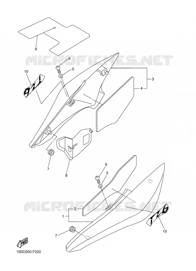 SIDE COVER Yamaha MOTO 600 2008 FZ6 S2  FZ6-NHG