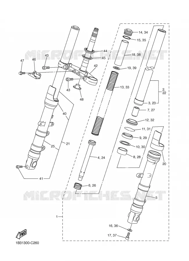 FRONT FORK Yamaha MOTO 600 2004 FZ6  FZ6-NS