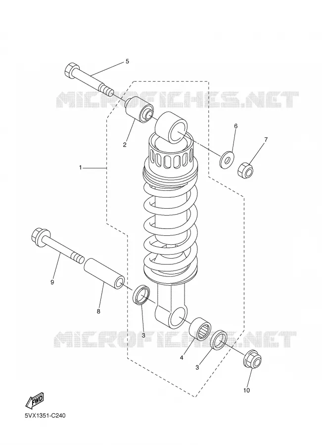 REAR SHOCK ABSORBER Yamaha MOTO 600 2006 FZ6  FZ6-NS