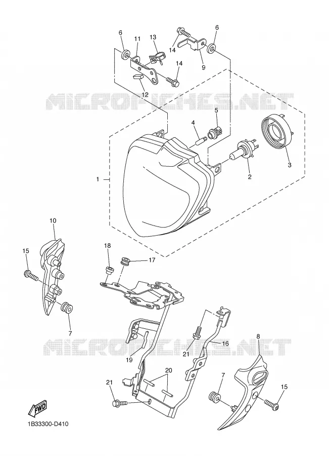 HEADLIGHT Yamaha MOTO 600 2005 FZ6  FZ6-NST