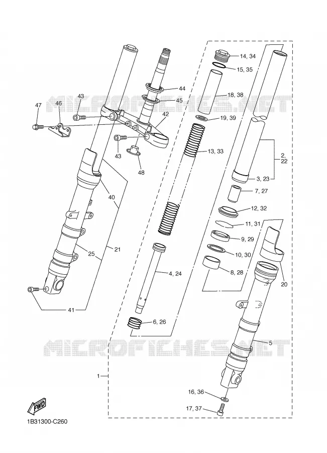 FRONT FORK Yamaha MOTO 600 2005 FZ6  FZ6-NT