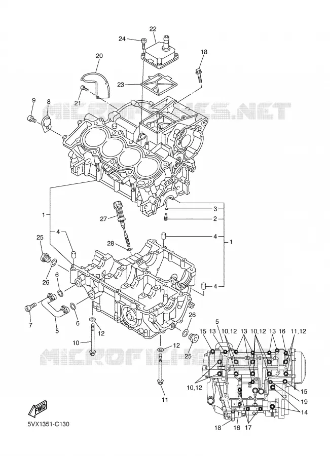 CRANKCASE Yamaha MOTO 600 2006 FAZER ABS  FZ6-SA