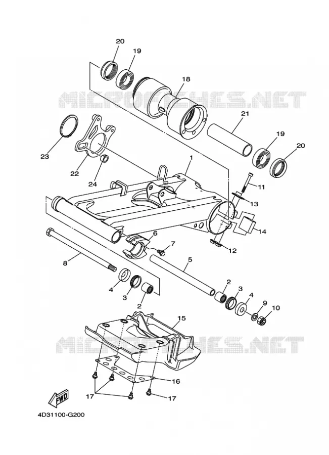SWINGARM Yamaha QUAD 250 2012 RAPTOR  YFM250R YFM25RB