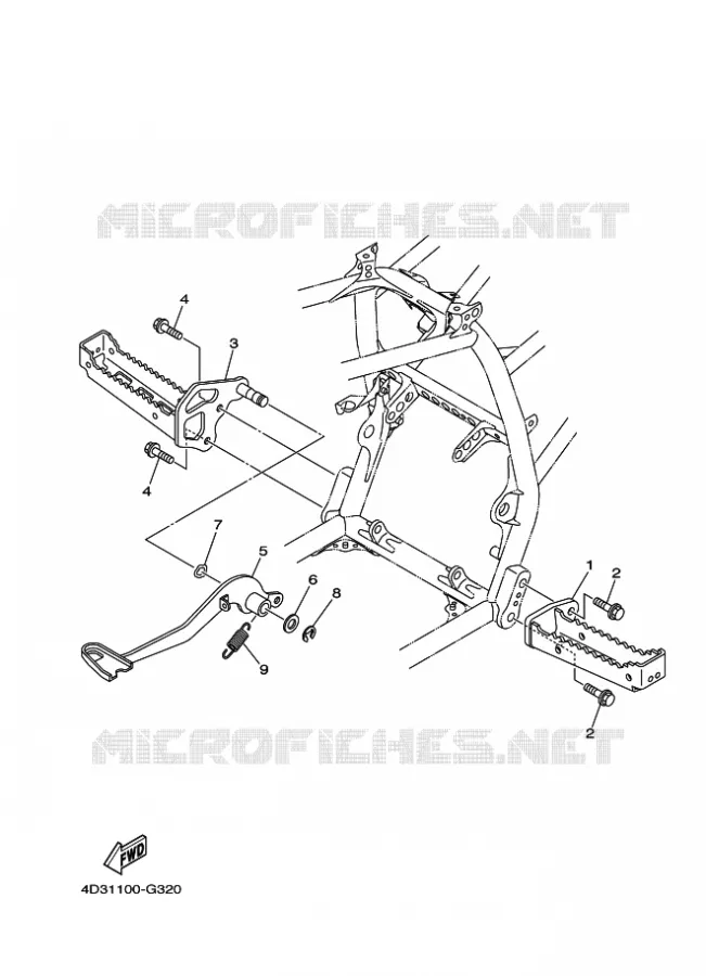 STAND / FOOTREST Yamaha QUAD 250 2012 RAPTOR  YFM250R