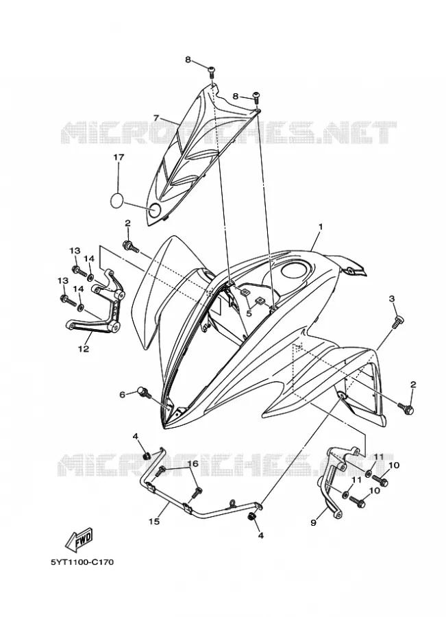 FRONT FENDER Yamaha QUAD 350 2008 RAPTOR  YFM350 YFM35RX RAPTOR 350