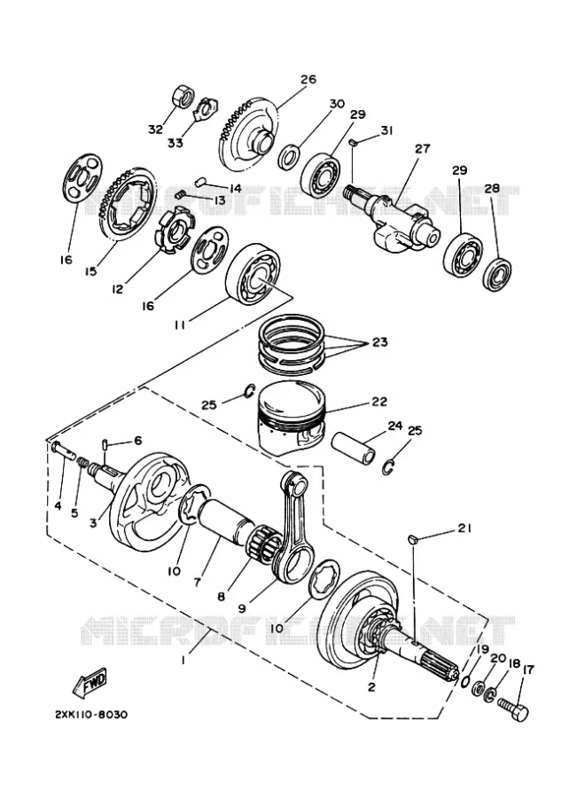 CRANKSHAFT / PISTON Yamaha QUAD 350 2008 RAPTOR  YFM350 YFM35RX RAPTOR 350