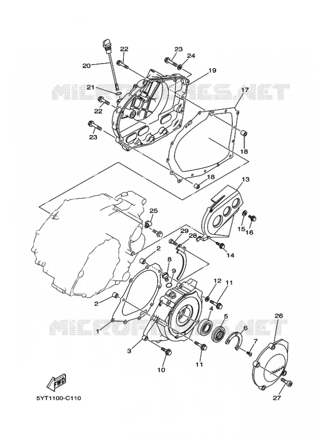 COVER - ENGINE 1 Yamaha QUAD 350 2010 RAPTOR  YFM350 YFM35RZ RAPTOR 350