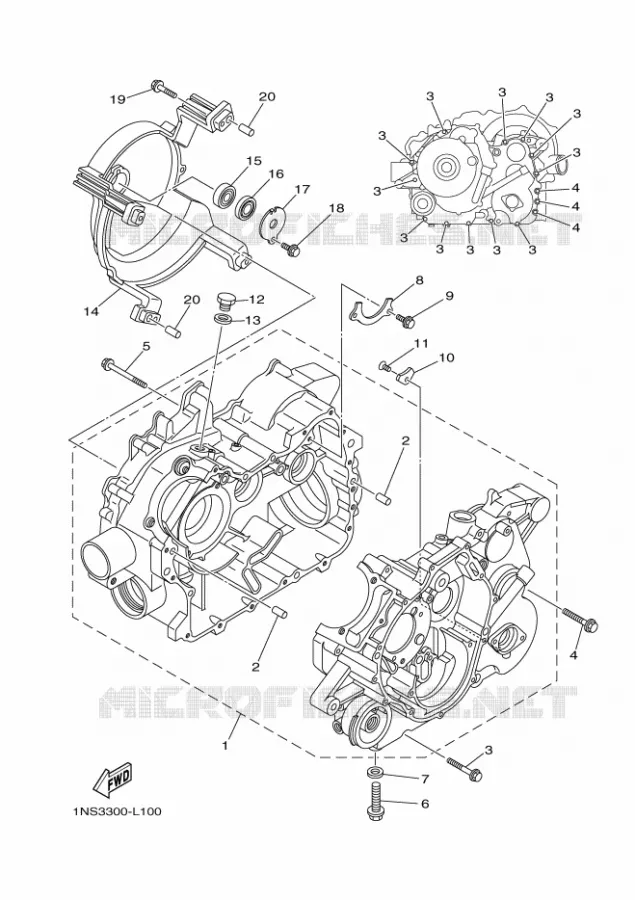 CRANKCASE Yamaha QUAD 350 2013 GRIZZLY  YFM350FWA YFM35FGD