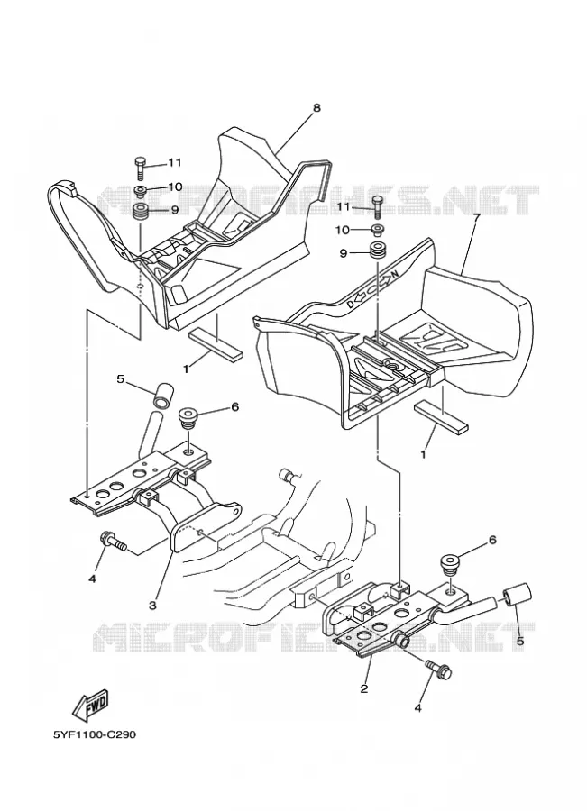 STAND / FOOTREST Yamaha QUAD 50 2005 RAPTOR  YFM50 YFM50RT