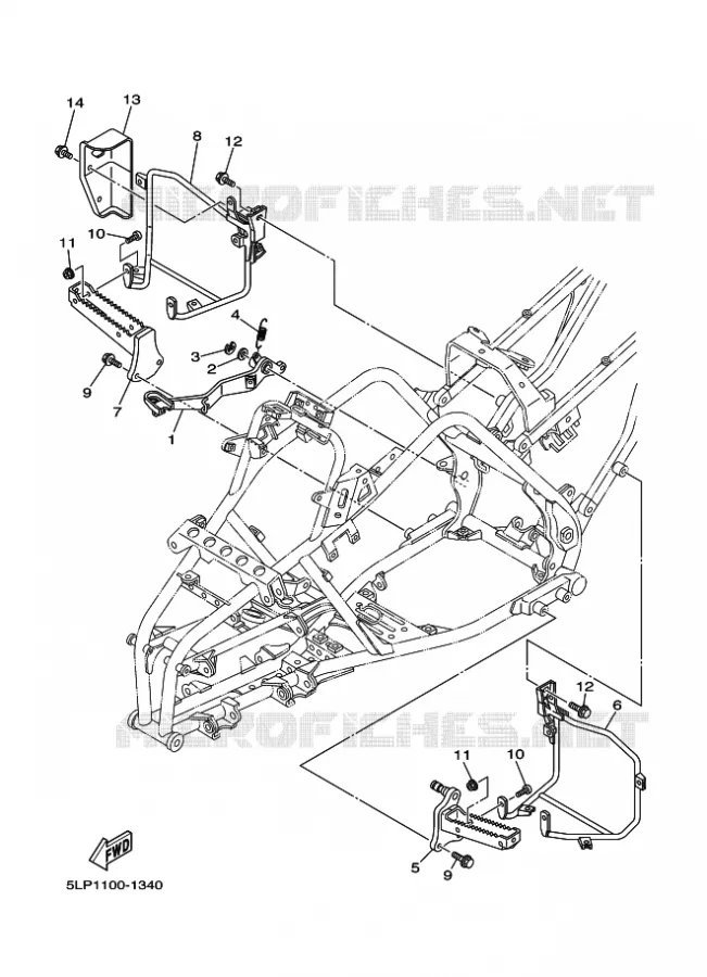 STAND / FOOTREST Yamaha QUAD 660 2001 RAPTOR  YFM660R YFM660RN