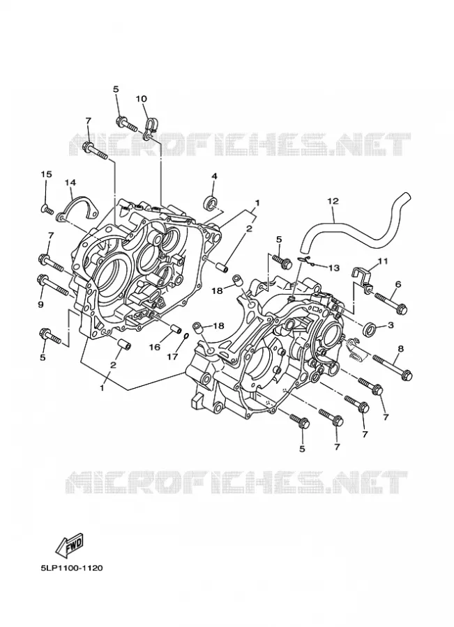 CRANKCASE Yamaha QUAD 660 2001 RAPTOR  YFM660R