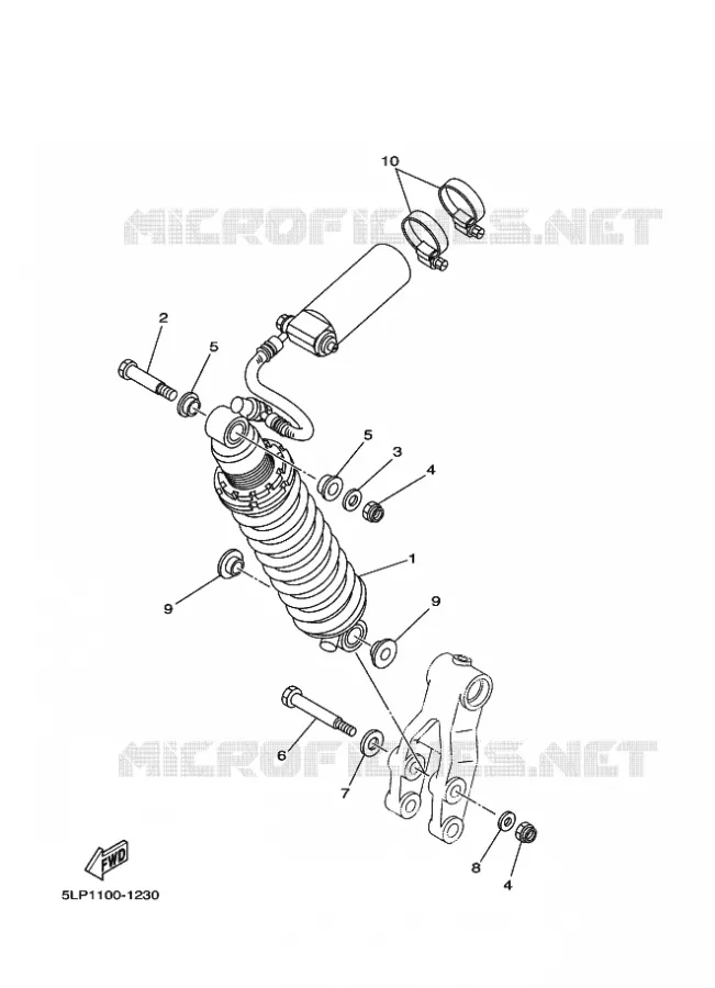 REAR SHOCK ABSORBER Yamaha QUAD 660 2001 RAPTOR  YFM660R