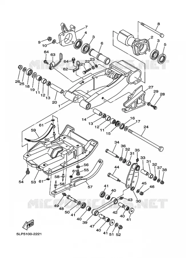 SWINGARM Yamaha QUAD 660 2003 RAPTOR  YFM660R YFM660RLER