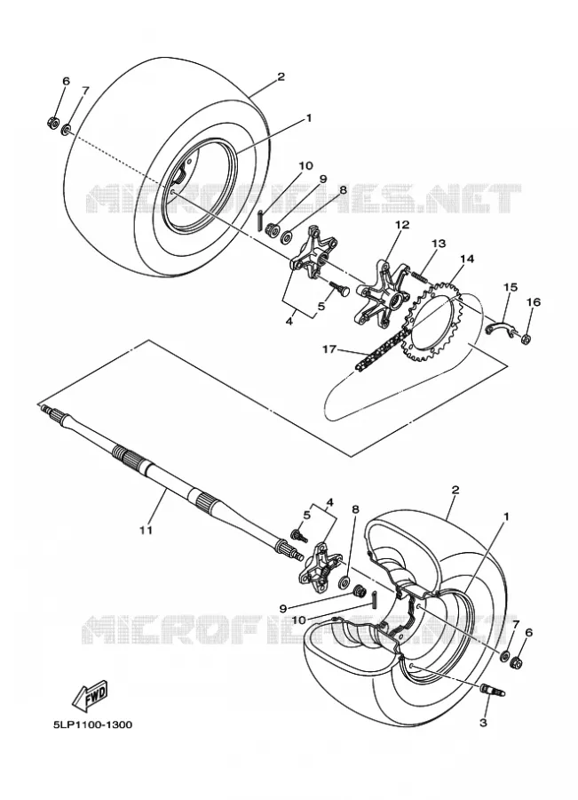 Rear wheel for Yamaha RAPTOR 2004 - Yamaha
