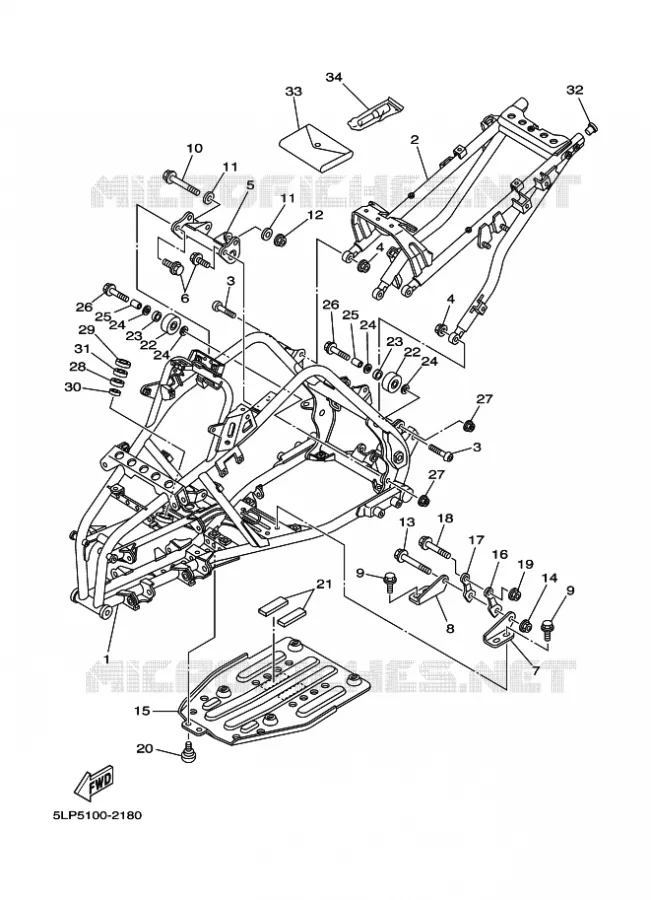 FRAME Yamaha QUAD 660 2005 RAPTOR  YFM660R YFM660RT