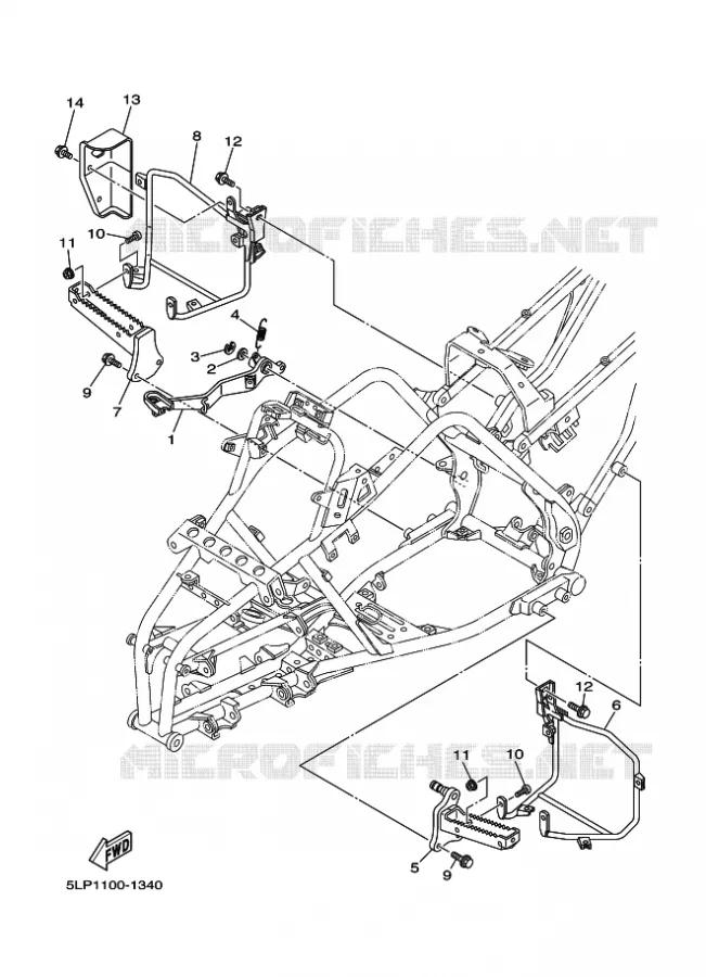 STAND / FOOTREST Yamaha QUAD 660 2005 RAPTOR  YFM660R YFM660RT