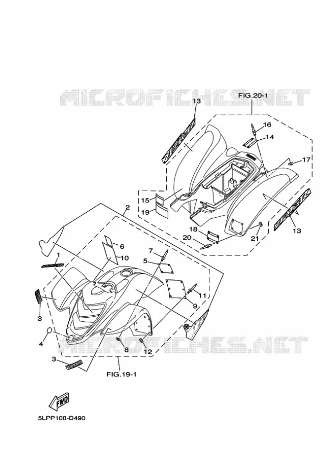 STICKER / LABEL 5 Yamaha QUAD 660 2005 RAPTOR  YFM660R YFM660RT