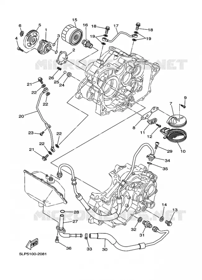 OIL PUMP Yamaha QUAD 660 2005 RAPTOR  YFM660R YFM660RT