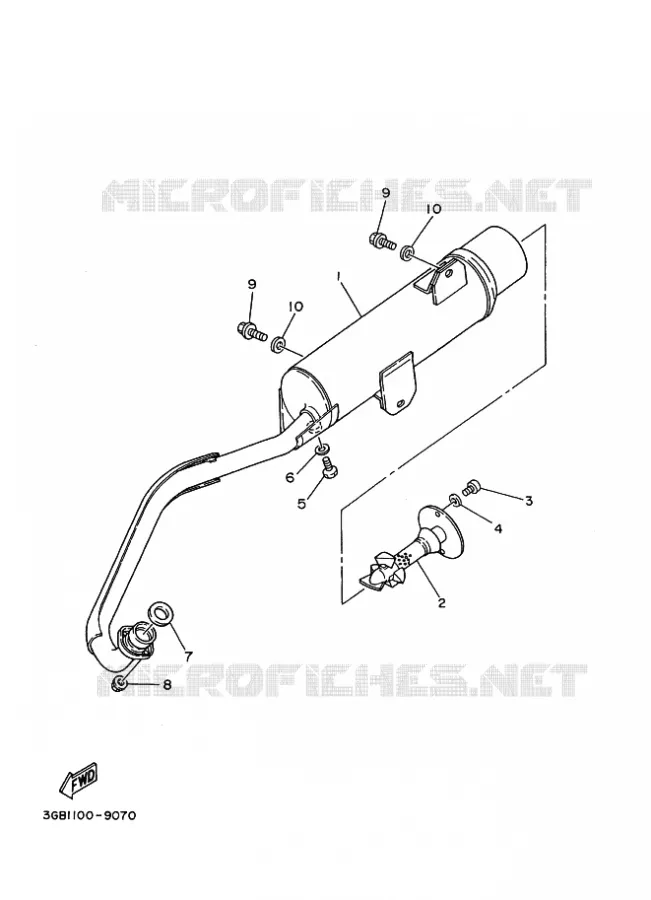 EXHAUST Yamaha QUAD 80 2000 RAPTOR  YFM80