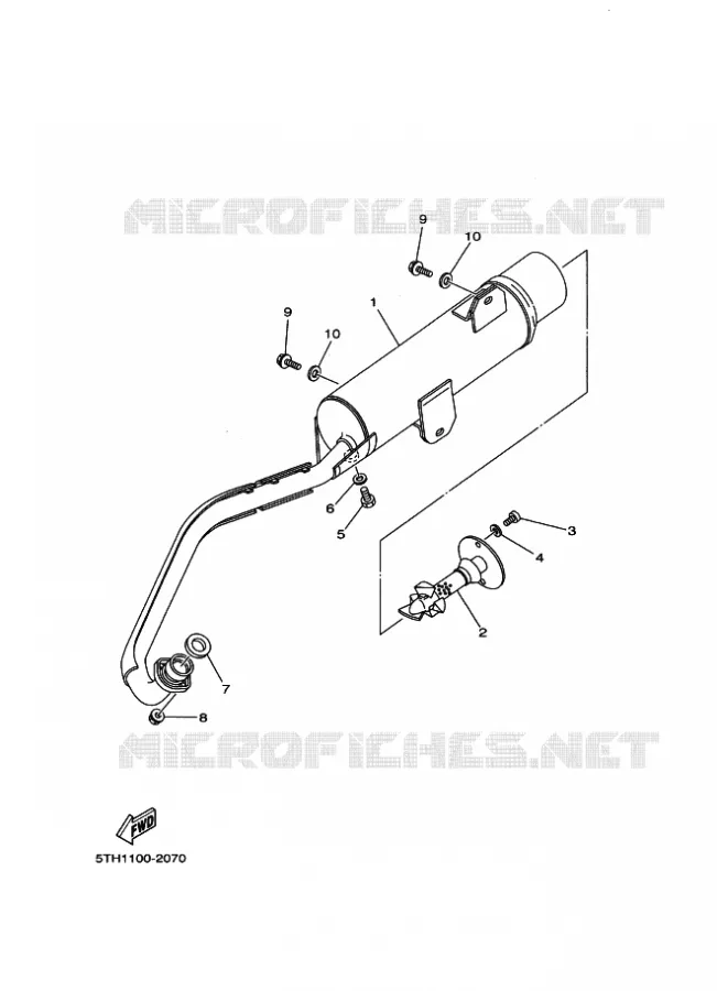 EXHAUST Yamaha QUAD 80 2002 RAPTOR  YFM80W YFM80WP