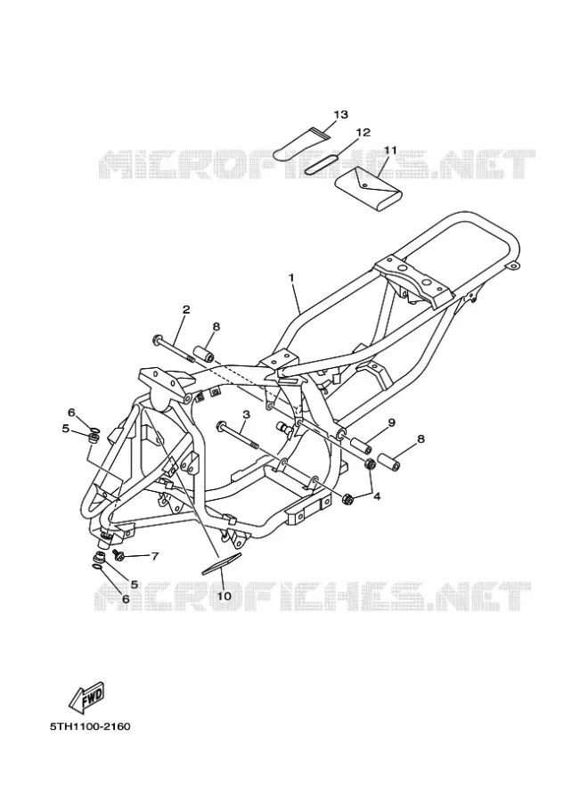 FRAME Yamaha QUAD 80 2002 RAPTOR  YFM80W YFM80WP