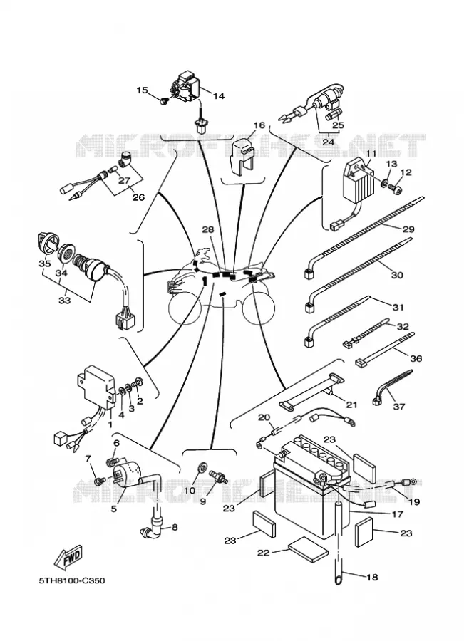 ELECTRICAL 1 Yamaha QUAD 80 2004 RAPTOR  YFM80W YFM80WS
