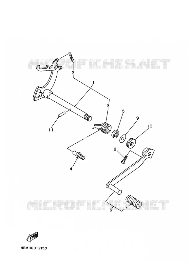GEAR SHIFT SHAFT / LEVER Yamaha QUAD 80 2008 RAPTOR  YFM80W YFM80
