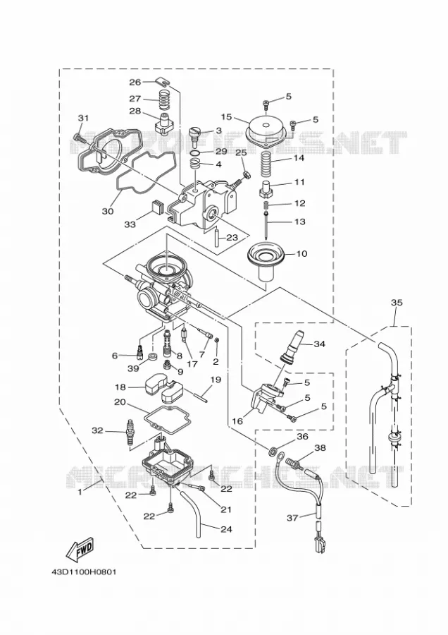 CARBURETOR Yamaha QUAD 90 2009 RAPTOR  YFM90R