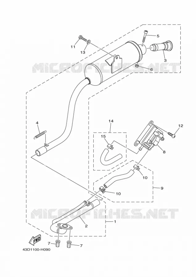 EXHAUST Yamaha QUAD 90 2010 RAPTOR  YFM90R