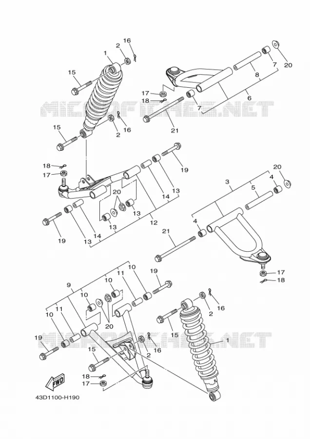 FOURCHE / WHEEL Yamaha QUAD 90 2012 RAPTOR  YFM90R