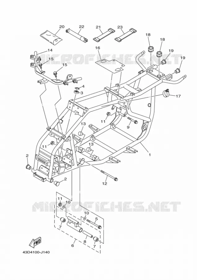 FRAME Yamaha QUAD 90 2012 RAPTOR  YFM90R