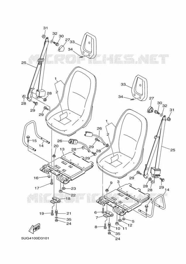 SEAT Yamaha SIDE BY SIDE 660 2005 RHINO  YXR660F RHINO