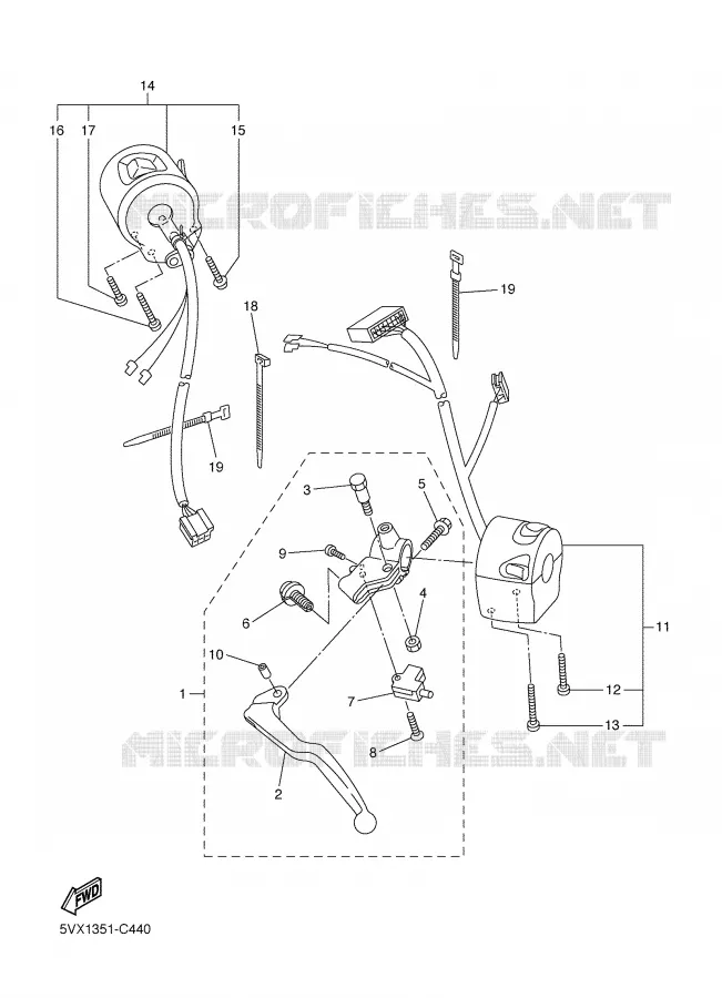 HANDLE SWITCH / LEVER Yamaha MOTO 600 2007 FAZER S2  FZ6-SHG