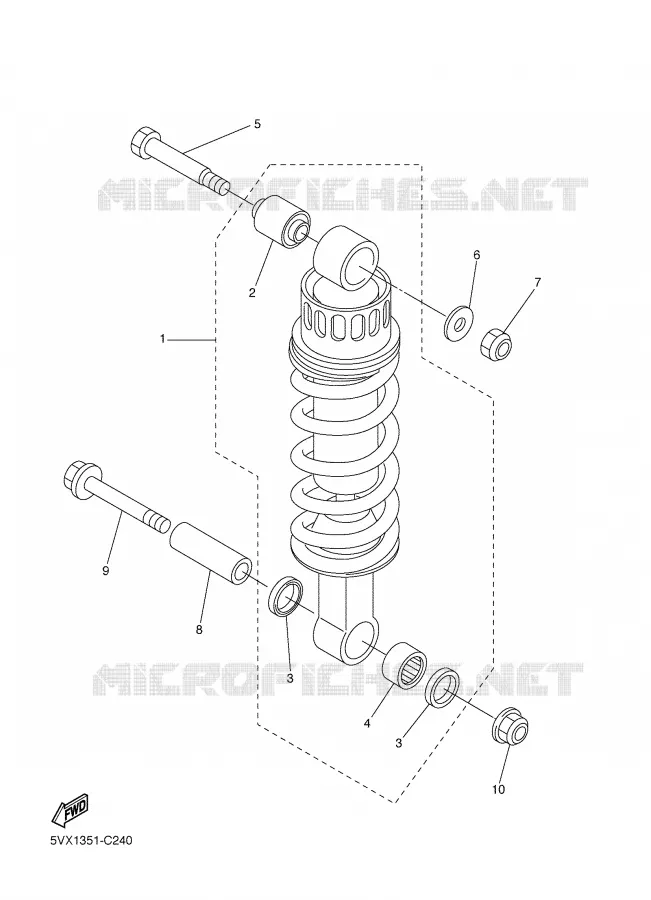 REAR SHOCK ABSORBER Yamaha MOTO 600 2004 FAZER  FZ6-SS