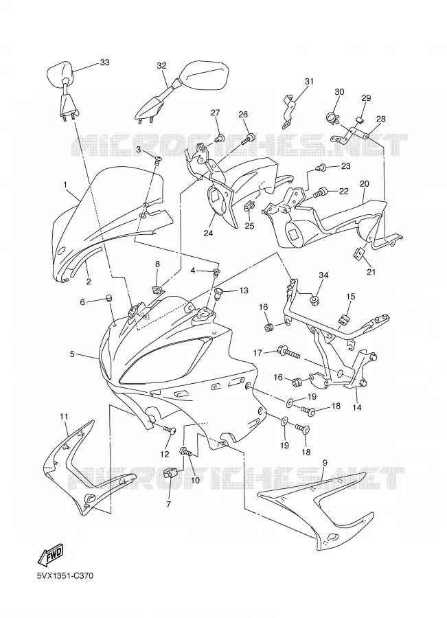 COVER 1 Yamaha MOTO 600 2004 FAZER  FZ6-SS