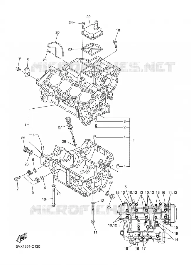 CRANKCASE Yamaha MOTO 600 2006 FAZER  FZ6-SS