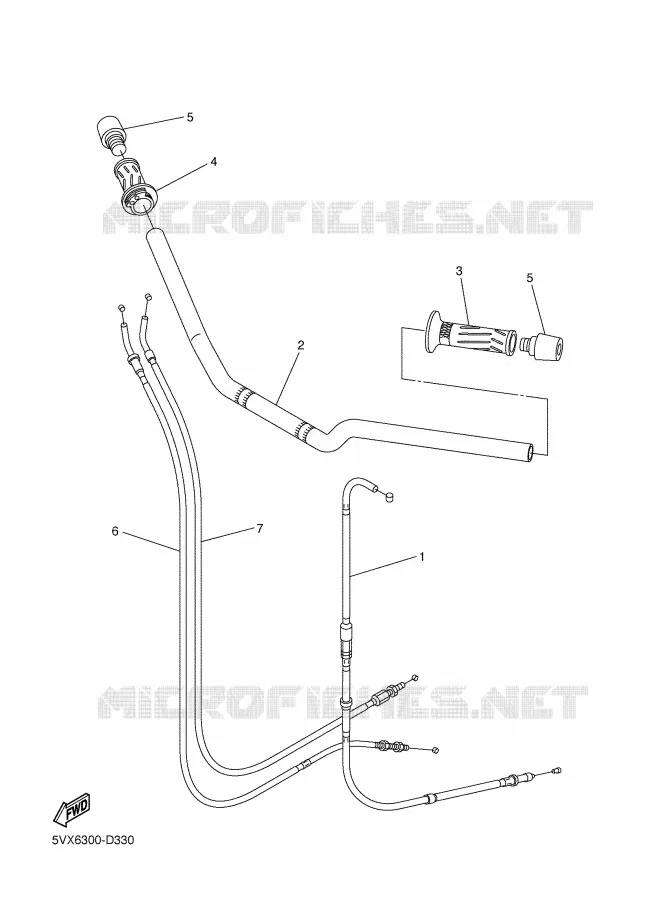 HANDLEBAR & CABLES Yamaha MOTO 600 2006 FAZER  FZ6-SS