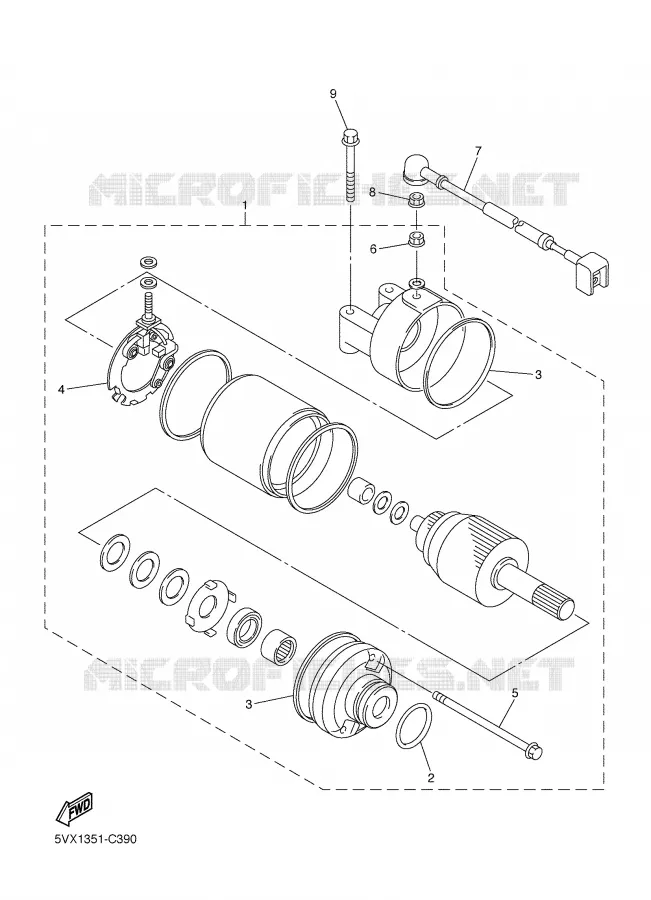 STARTER MOTOR Yamaha MOTO 600 2006 FAZER  FZ6-SS