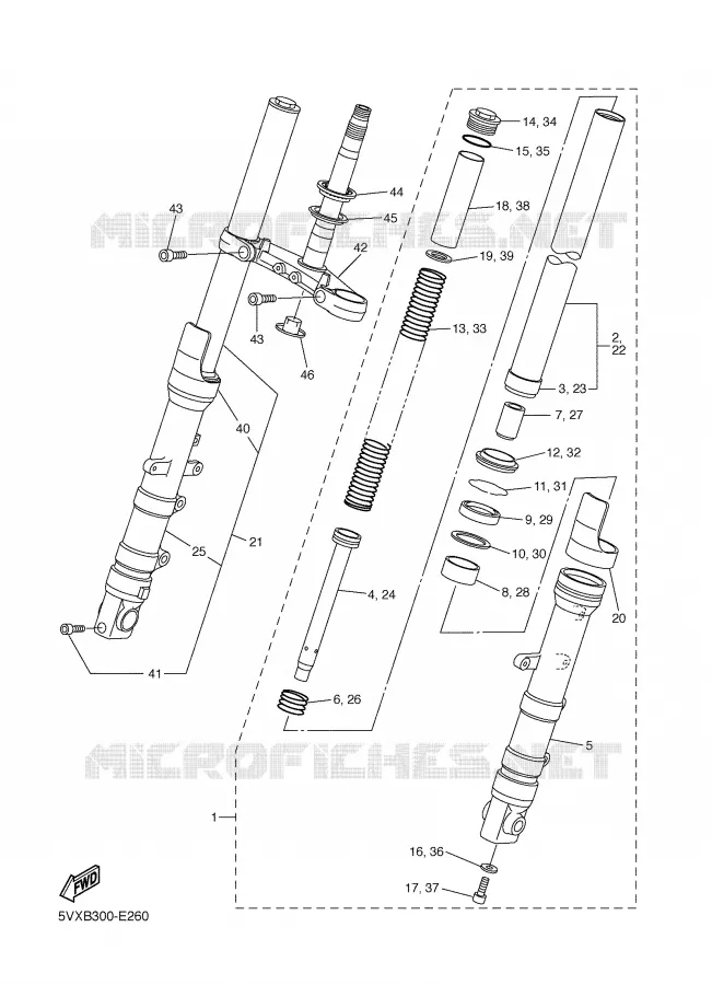 FRONT FORK Yamaha MOTO 600 2006 FAZER  FZ6-SSV