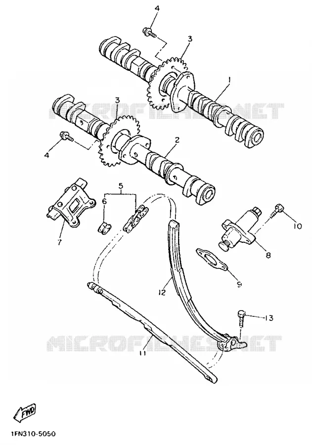 CAMSHAFT / TIMING CHAIN Yamaha MOTO 750 1986 FZ  FZ750