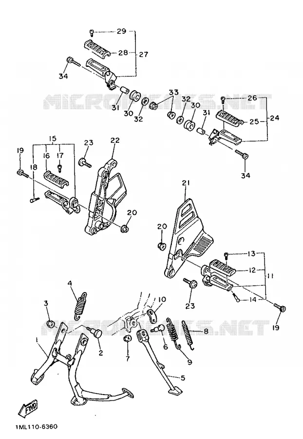 STAND / FOOTREST Yamaha MOTO 750 1986 FZ  FZ750