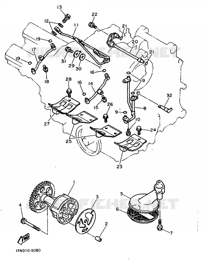 OIL PUMP Yamaha MOTO 750 1987 FZ  FZ750