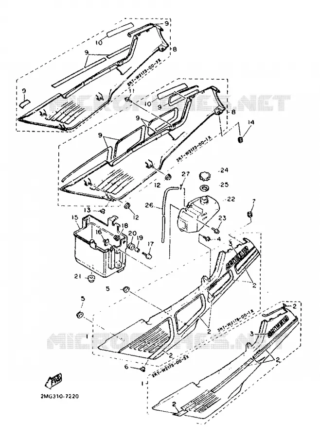 SIDE COVER Yamaha MOTO 750 1987 FZ  FZ750