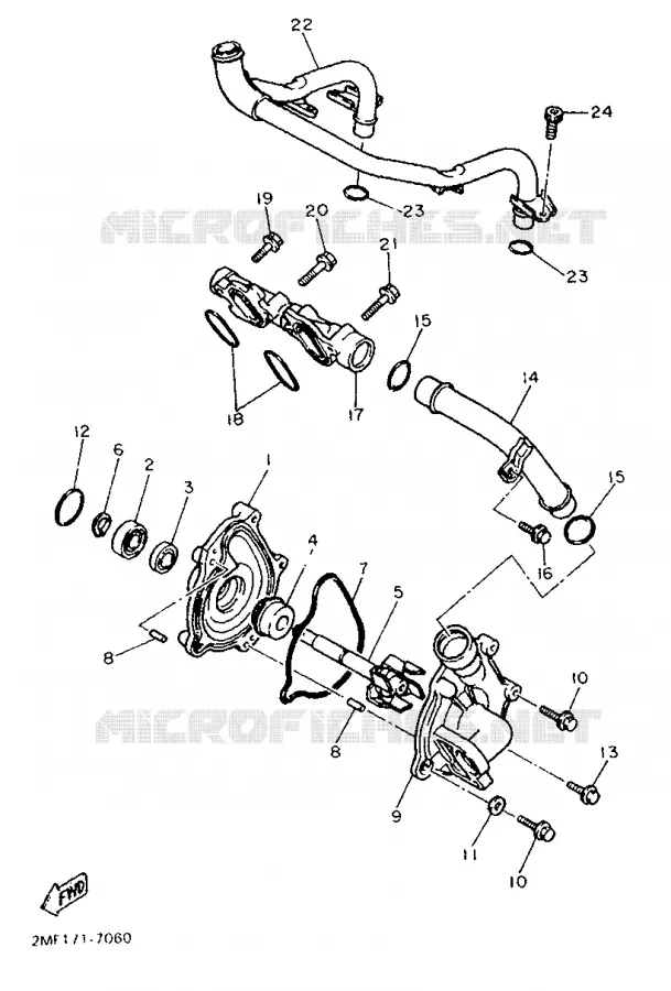 WATERPUMP / HOSES Yamaha MOTO 750 1987 FZ  FZ750
