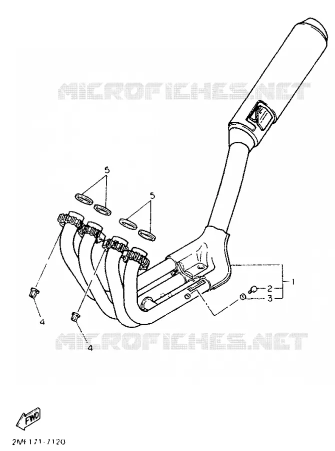 EXHAUST Yamaha MOTO 750 1988 FZ  FZ750 GENESIS